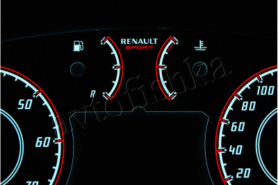 Renault Megane 1999-2002 рестайл светодиодные шкалы (циферблаты) на панель приборов - дизайн 1