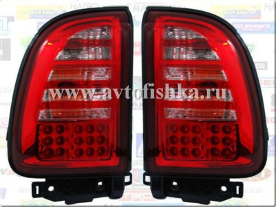 Toyota RAV4 (97-01) фонари задние светодиодные красно-хромированные, комплект 2 шт.